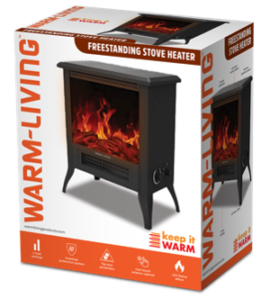 Freestanding Stove Heater w/ Realistic Flame
